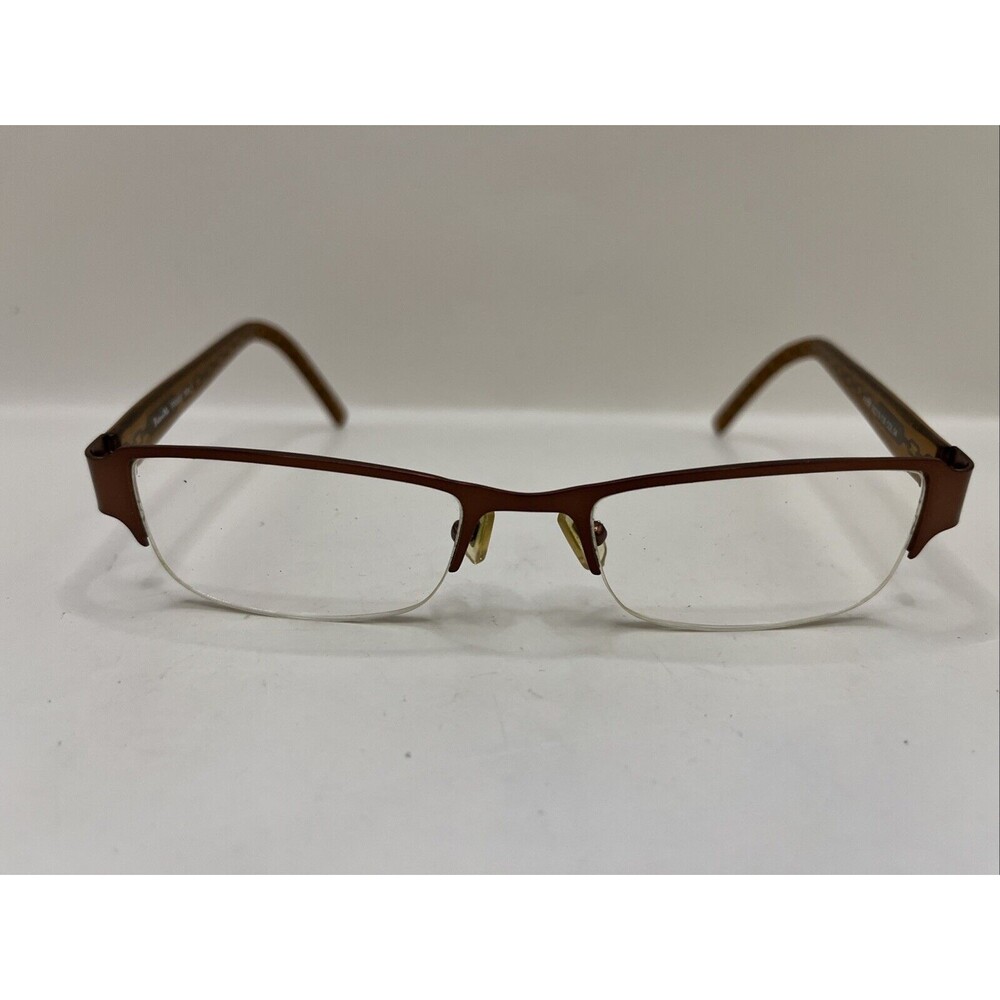 Follow Me Eyeglasses F6008 Col 04 Half Rim Italy Frames Only Brown 50-18-135
